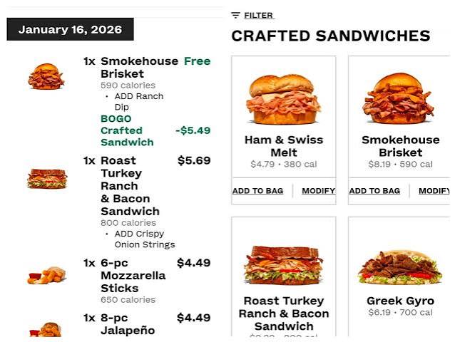 Arby's Menu Price