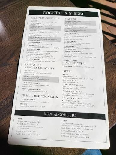 Cooper’s Hawk Menu
