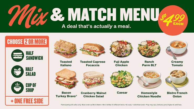 Panera Bread Menu prices