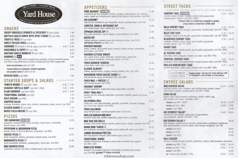 Yard House Menu
