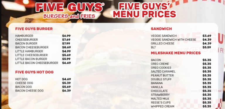 Five Guys Menu