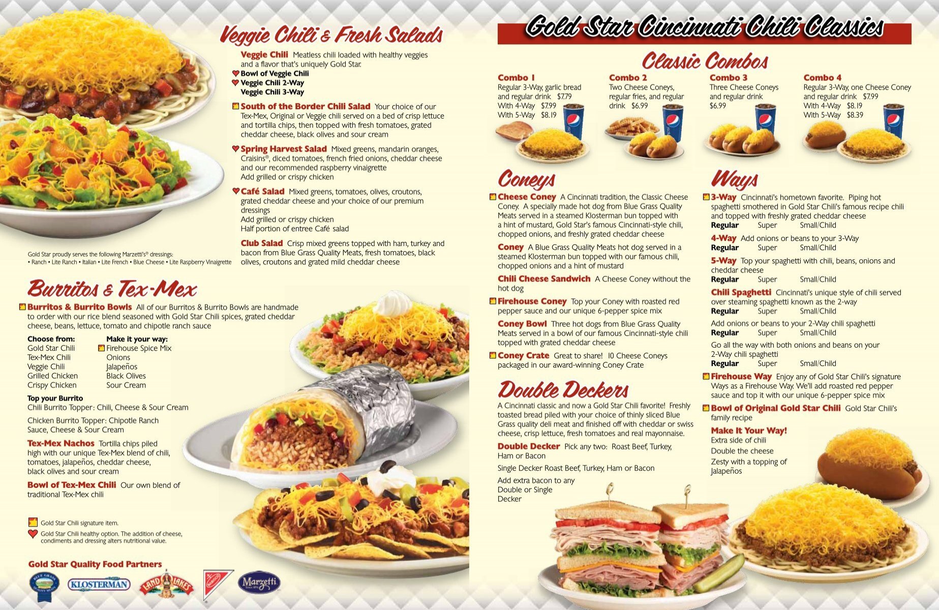 Gold Star Chili Menu