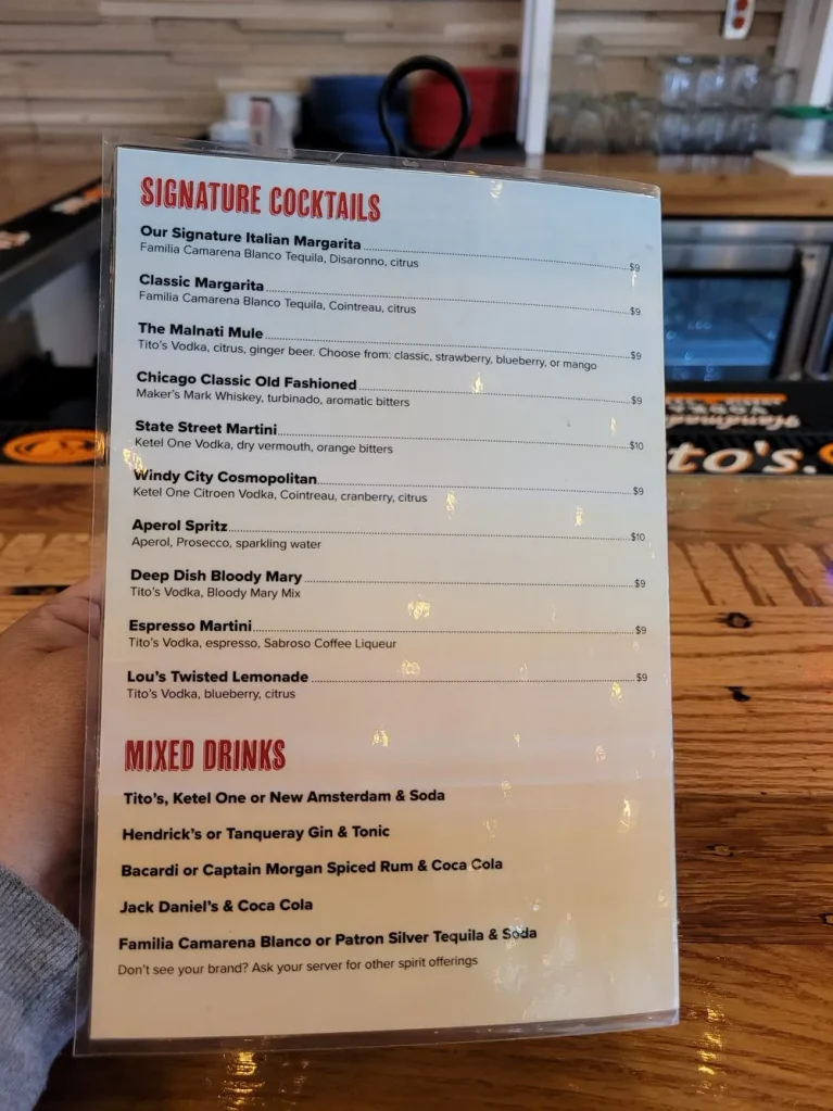 Lou Malnati’s Menu