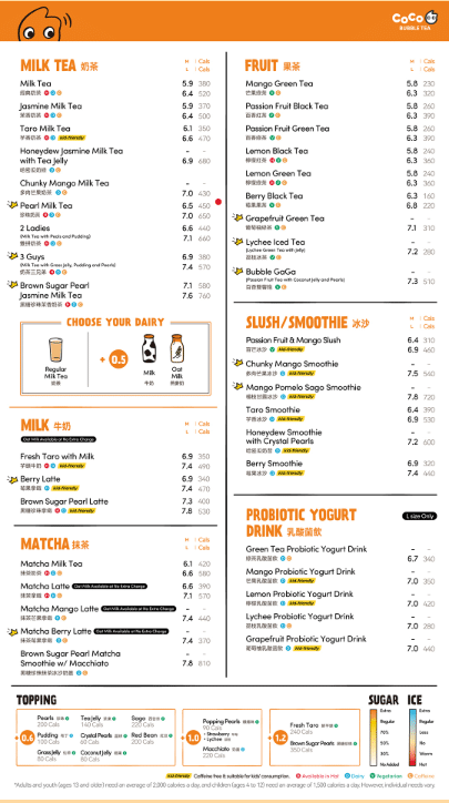 cocos bakery resturant menu