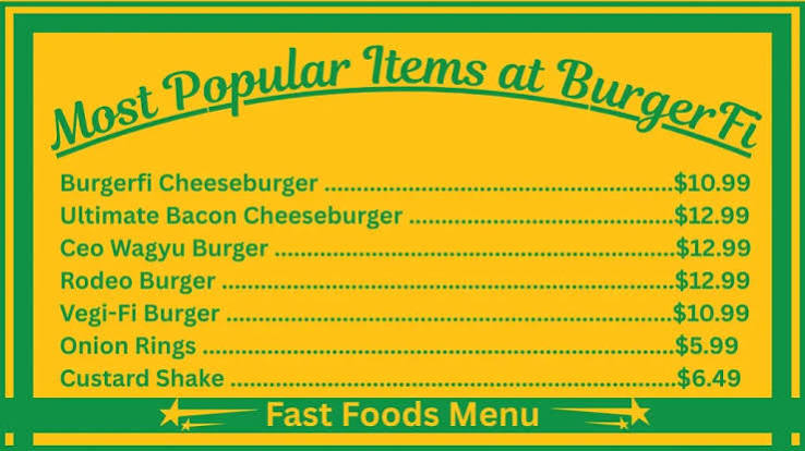 BurgerFi Menu