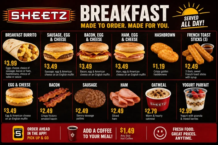 Sheetz Menu With Prices