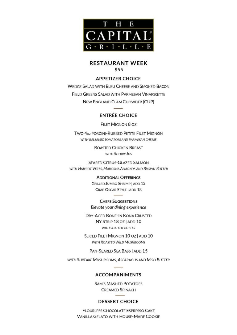 The Capital Grille Menu